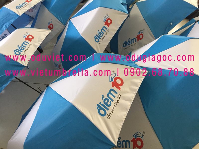 xưởng sản xuất ô dù cầm tay in logo quảng cáo